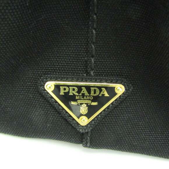 Prada Canapa S Size 1BG439 Women's Canvas Shoulder Bag,Tote Bag Black - Picture 9 of 16